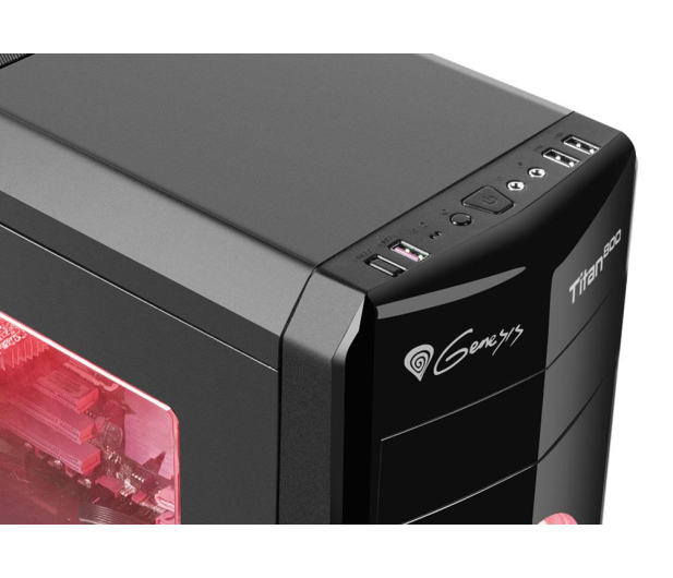 NATEC Obudowa Genesis Titan 800 USB 3.0 z oknem czerwone podświetlenie NPC-1128 - 413153 - zdjęcie 5